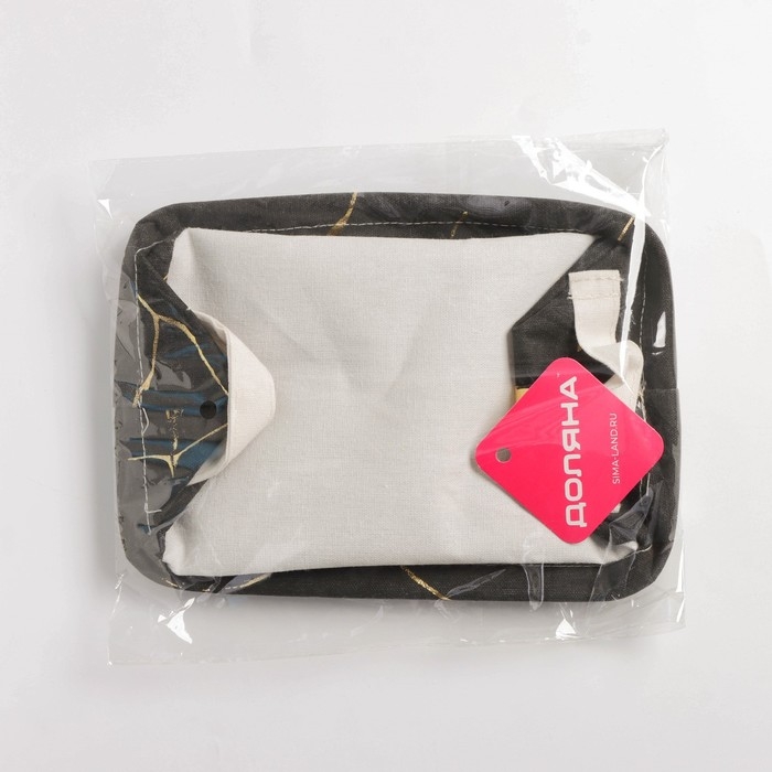 Корзина для хранения с ручками Доляна «Мрамор», 23×16×12 см, цвет чёрный Корзина для хранения с ручками Доляна «Мрамор», 23×16×12 см, цвет чёрный