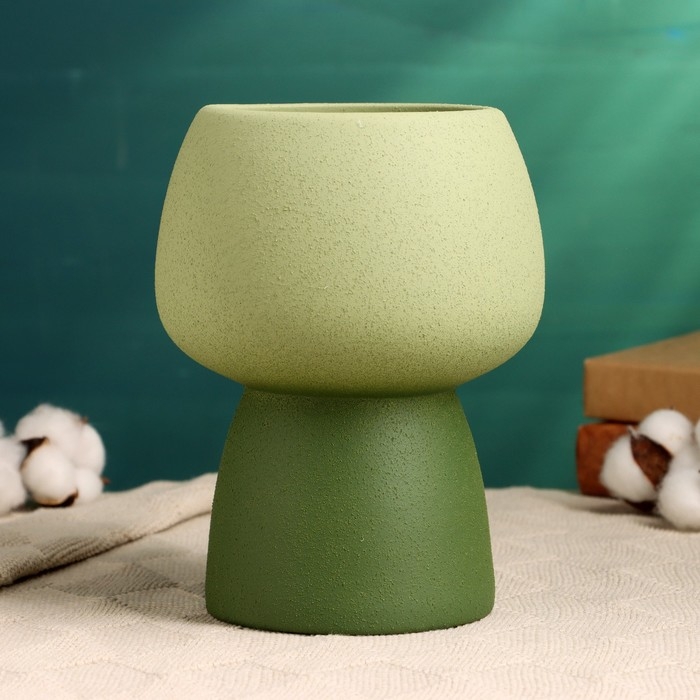 Кашпо - ваза  Кашпо - ваза "Мина" зеленое, 14х14х20см