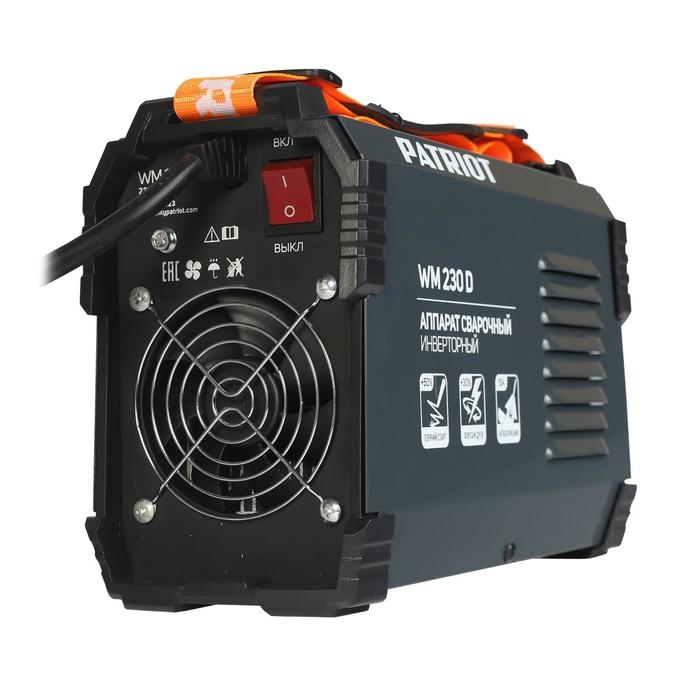 Аппарат сварочный инверторный Patriot WM230D, 220 В, 10.7 кВт, 20-230 А, электроды 1.6-5 мм Аппарат сварочный инверторный Patriot WM230D, 220 В, 10.7 кВт, 20-230 А, электроды 1.6-5 мм
