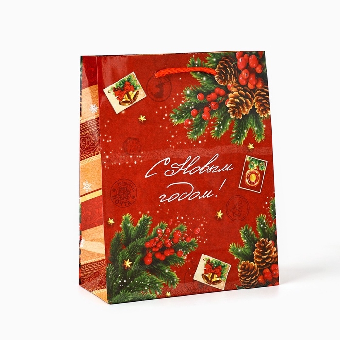 Пакет подарочный новогодний ламинированный «Новогодняя история», MS 18 х 23 х 8 см, Новый год Пакет подарочный новогодний ламинированный «Новогодняя история», MS 18 х 23 х 8 см, Новый год