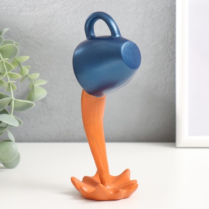 Сувенир полистоун  Сувенир полистоун "Синяя чашка жидкое золото - брызги" 15х5,5х8 см