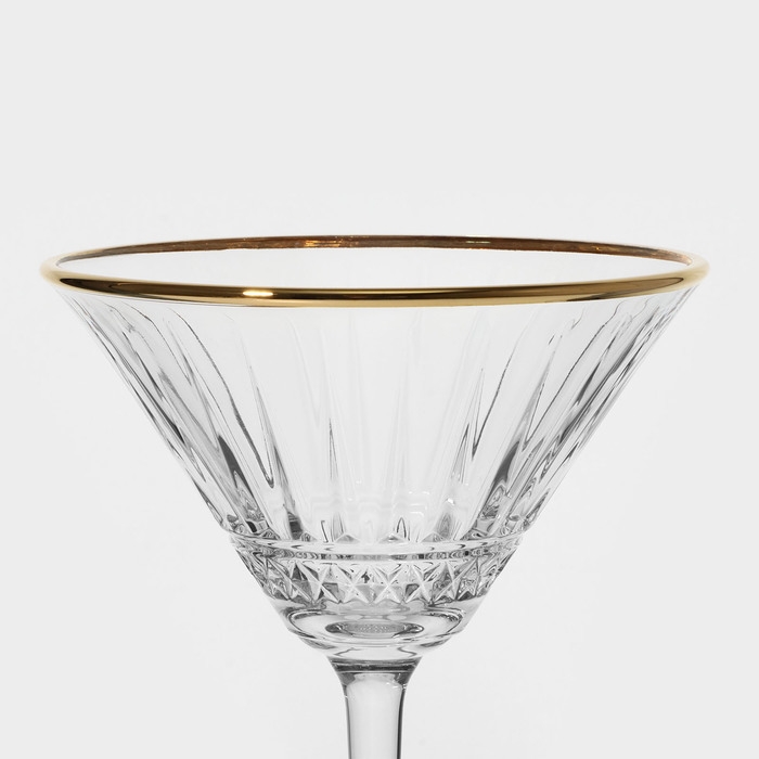 Набор стеклянных фужеров Elysia, 220 мл, 4 шт, золотая кайма Набор стеклянных фужеров Elysia, 220 мл, 4 шт, золотая кайма