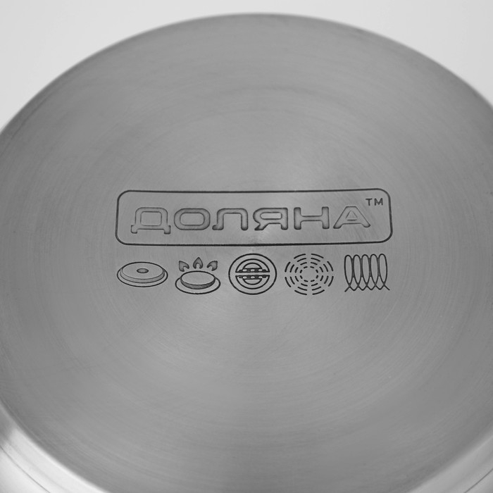 Набор кастрюль из нержавеющей стали Доляна «Гретте», 3 предмета: 1,6 л, 2,3 л, 3,2 л, крышки Набор кастрюль из нержавеющей стали Доляна «Гретте», 3 предмета: 1,6 л, 2,3 л, 3,2 л, крышки