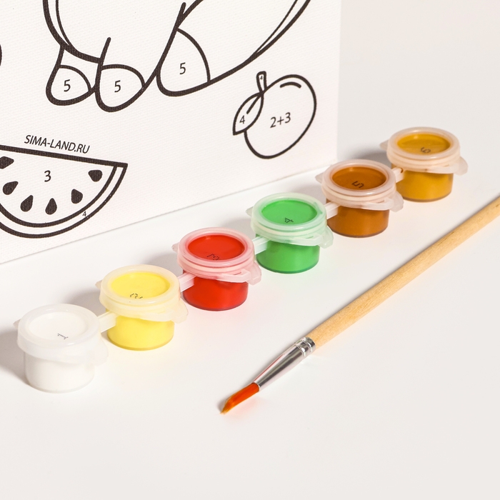 Картина по номерам для детей «Капибара и фрукты», 21 х 15 см Картина по номерам для детей «Капибара и фрукты», 21 х 15 см