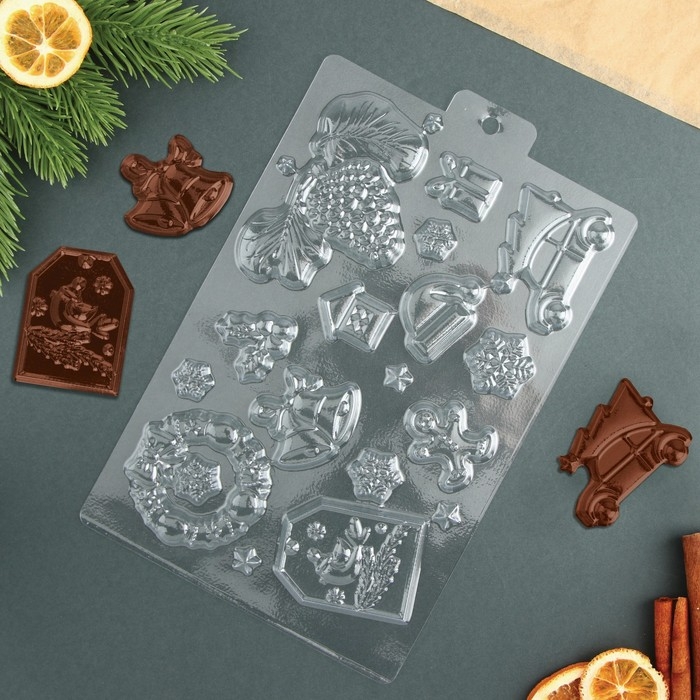 Новый год. Форма для шоколада «Новогодние традиции», 21 х 14 см Новый год. Форма для шоколада «Новогодние традиции», 21 х 14 см