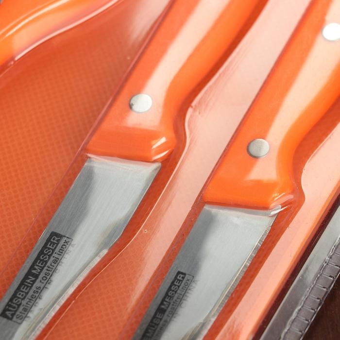 Набор кухонных принадлежностей, 5 предметов: ножи 7,5 см, 12,5 см, 17,5 см, ножницы, доска 29×20 см, цвет МИКС