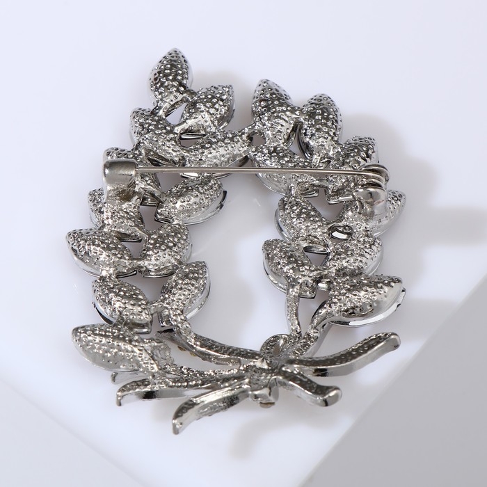 Брошь «Венок» колос, цвет синий в серебре Брошь «Венок» колос, цвет синий в серебре