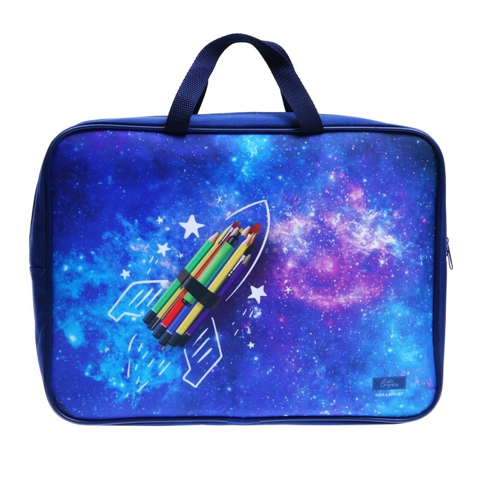 Папка с ручками текстильная А4, 350 х 270 х 100 мм, Calligrata TOP Папка с ручками текстильная А4, 350 х 270 х 100 мм, Calligrata TOP "Ракета"