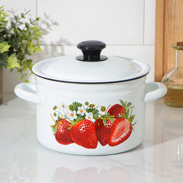 Кастрюля эмалированная цилиндрическая, 3 л, индукция, деколь МИКС Кастрюля эмалированная цилиндрическая, 3 л, индукция, деколь МИКС