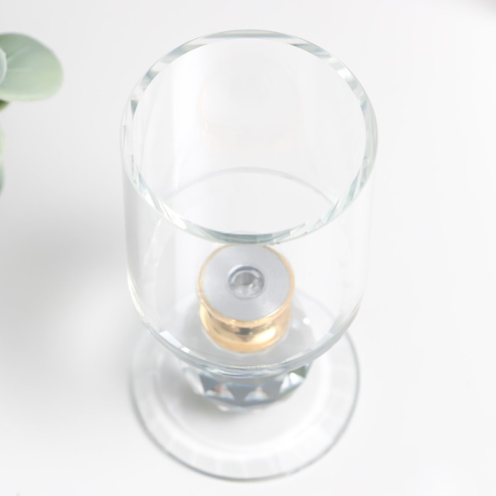 Подсвечник стекло на 1 свечу  Подсвечник стекло на 1 свечу "Прозрачность" 9,2х5х5 см