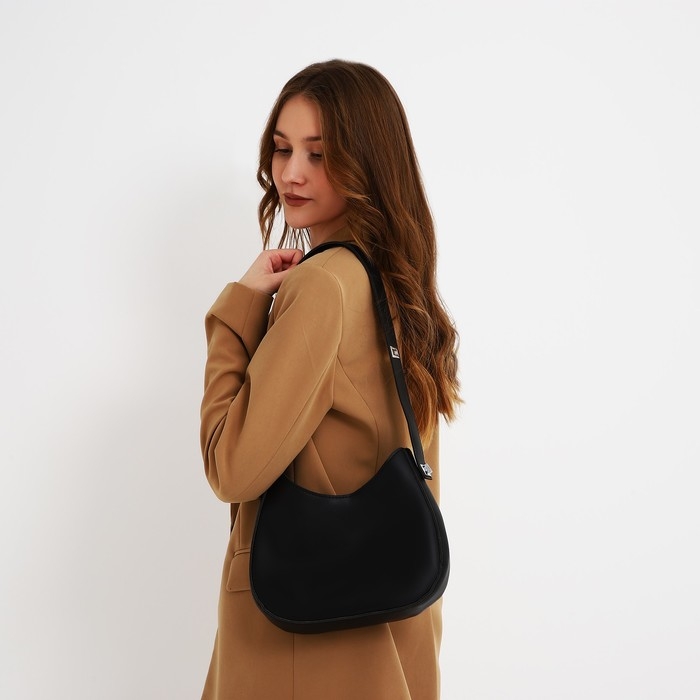 Сумка женская на одно плечо, на молнии, цвет чёрный Сумка женская на одно плечо, на молнии, цвет чёрный