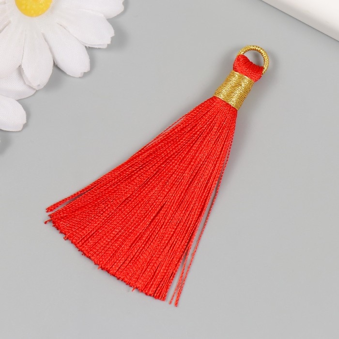 Декор для творчества текстиль Декор для творчества текстиль "Кисть. Оливия" красный набор 2 шт 8х1,2 см