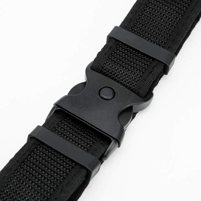 Ремень тактический, 125 см, ширирна 5 см, пряжка пластик, черный
