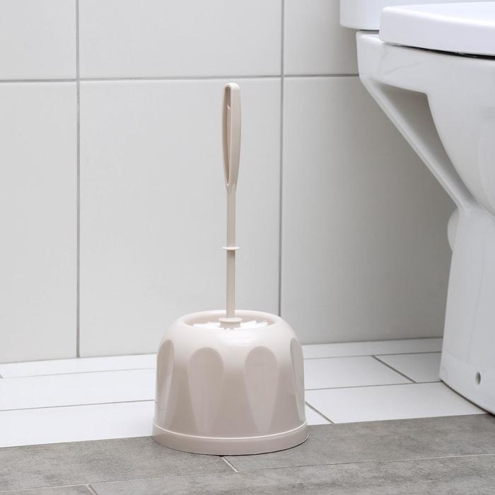 Ёршик для унитаза с подставкой, 16×16×36 см, цвет бежевый Ёршик для унитаза с подставкой, 16×16×36 см, цвет бежевый