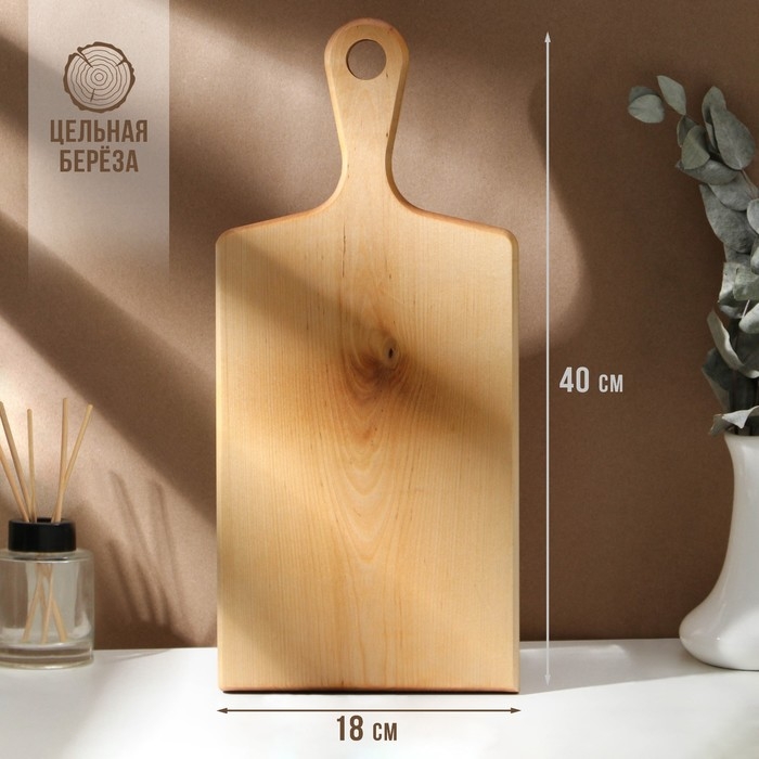 Доска разделочная с ручкой Adelica, 40×19×2,2 см, покрыта маслом, цельная берёза Доска разделочная с ручкой Adelica, 40×19×2,2 см, покрыта маслом, цельная берёза