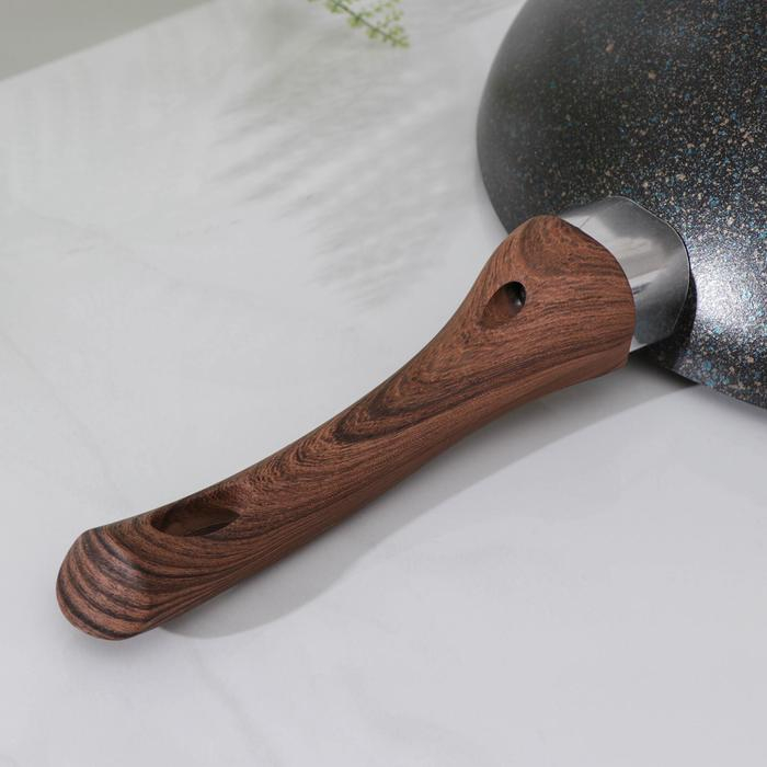 Сковорода WOK Granit ultra blue, d=28 см, h=9,5 см, пластиковая ручка, антипригарное покрытие, цвет чёрный Сковорода WOK Granit ultra blue, d=28 см, h=9,5 см, пластиковая ручка, антипригарное покрытие, цвет чёрный