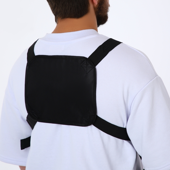 Сумка нагрудная на молнии, 2 наружных кармана, цвет чёрный Сумка нагрудная на молнии, 2 наружных кармана, цвет чёрный