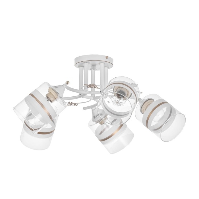 Люстра Люстра "Мия" 5х60Вт Е27 Белый, золото 59х18х24см