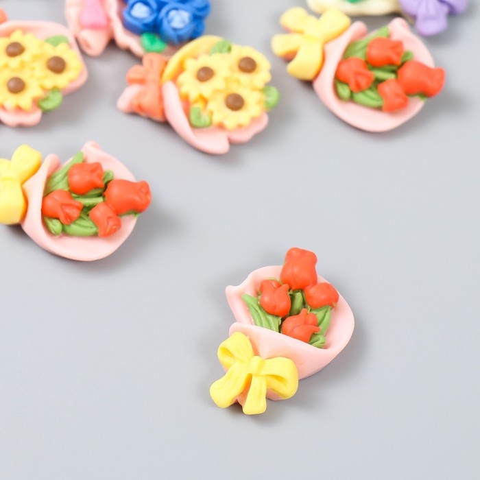 Декор для творчества пластик Декор для творчества пластик "Букет цветов" набор 10 шт