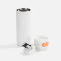 Термостакан X1 с цветной кнопкой, белый с оранжевым