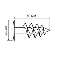Дюбель ТУНДРА, для изоляционных материалов, винтовой, 18х70 мм, 50 шт