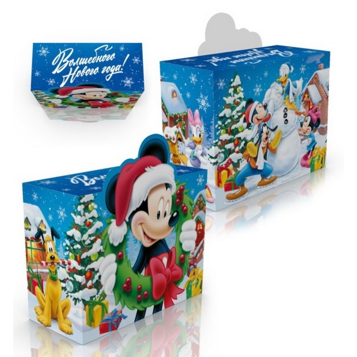 Пакет-коробка,  Пакет-коробка, "Волшебного нового года", 40 х 31 х 18 см, Микки Маус и друзья