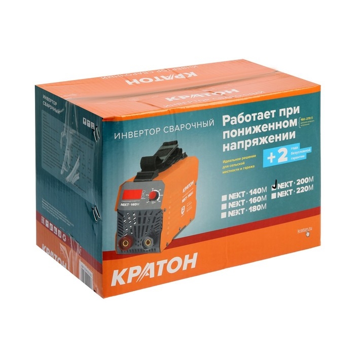 Инвертор сварочный Кратон NEXT-200М, 7.7 кВт, 20-200 А, d=1.6-5 мм, ПВ 70 % Инвертор сварочный Кратон NEXT-200М, 7.7 кВт, 20-200 А, d=1.6-5 мм, ПВ 70 %