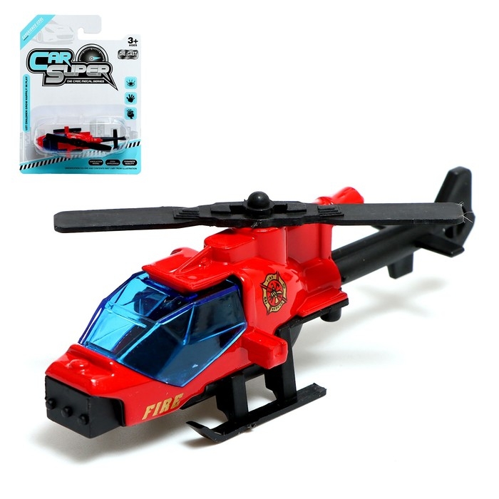 Вертолёт металлический «Супер», инерционный, МИКС Вертолёт металлический «Супер», инерционный, МИКС