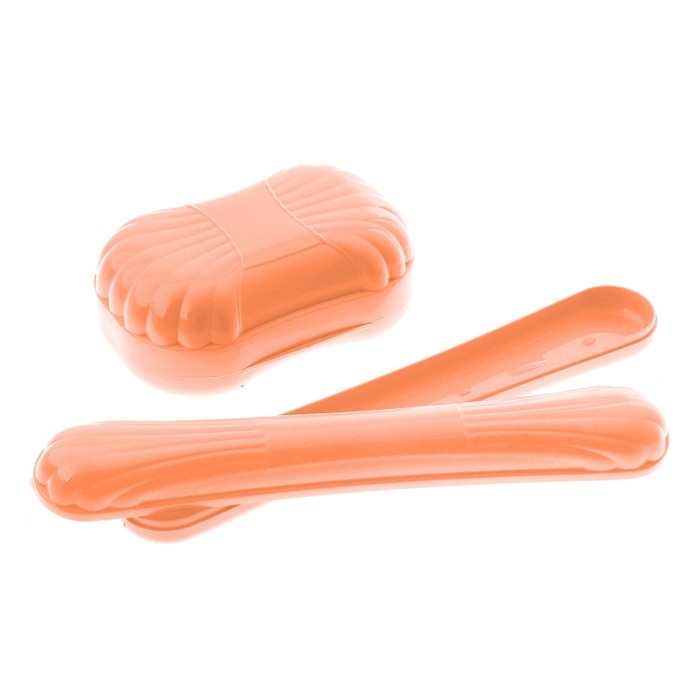 Набор «Дорожный», 2 предмета: мыльница, футляр для зубной щетки, цвета МИКС Набор «Дорожный», 2 предмета: мыльница, футляр для зубной щетки, цвета МИКС