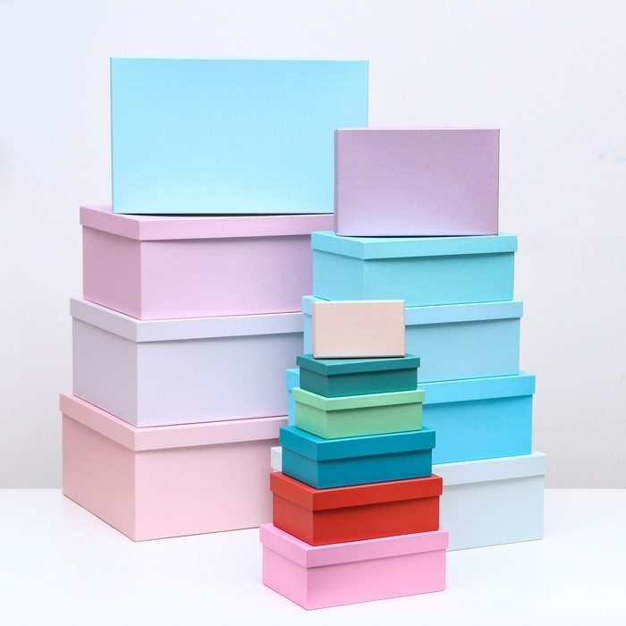 Набор коробок 15в1  Набор коробок 15в1 "Нежность" 47,5 х 36 х 17,5- 13 х 8 х 4,5 см