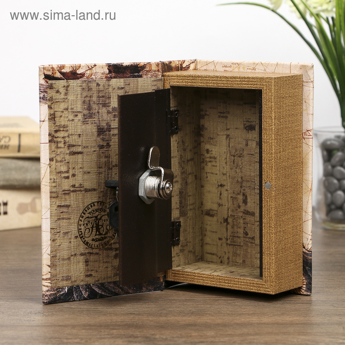 Сейф дерево книга  Сейф дерево книга "Флот" кожзам 17х11х5 см