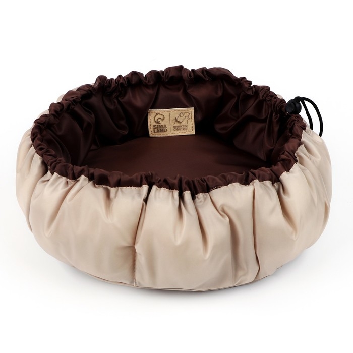 Лежанка для кошек и собак двусторонняя с игрушкой «Кофе с молоком» 50-30х12 см Лежанка для кошек и собак двусторонняя с игрушкой «Кофе с молоком» 50-30х12 см