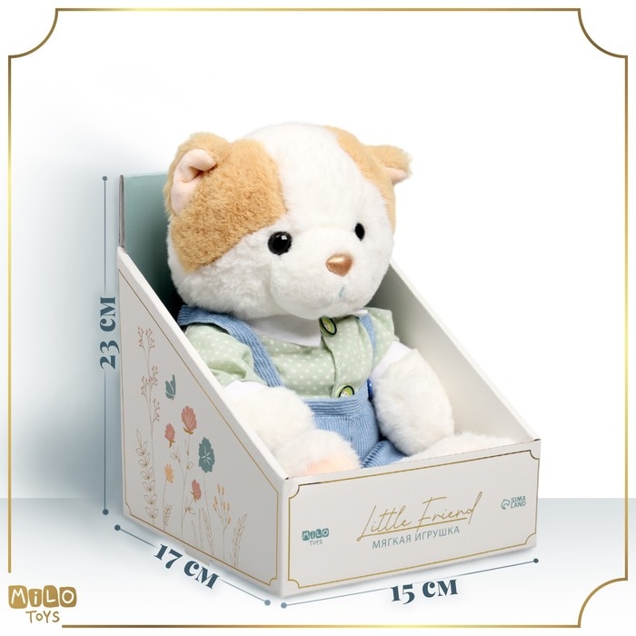 Мягкая игрушка Little Friend, котик в голубом комбинезоне, 23 см Мягкая игрушка Little Friend, котик в голубом комбинезоне, 23 см