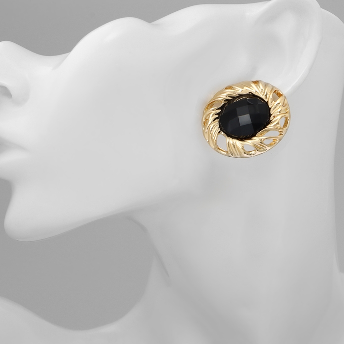 Серьги ассорти «Круг» сфера, цвет чёрный в золоте Серьги ассорти «Круг» сфера, цвет чёрный в золоте