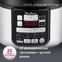 Мультиварка Moulinex CE620D32, 1000 Вт, 5 л, 22 программы, керамическое покрытие, чёрная