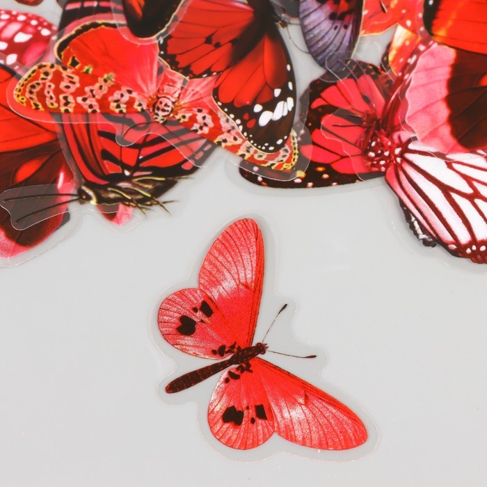 Наклейки PVC Наклейки PVC "Красные бабочки" набор 40 шт 8х7 см