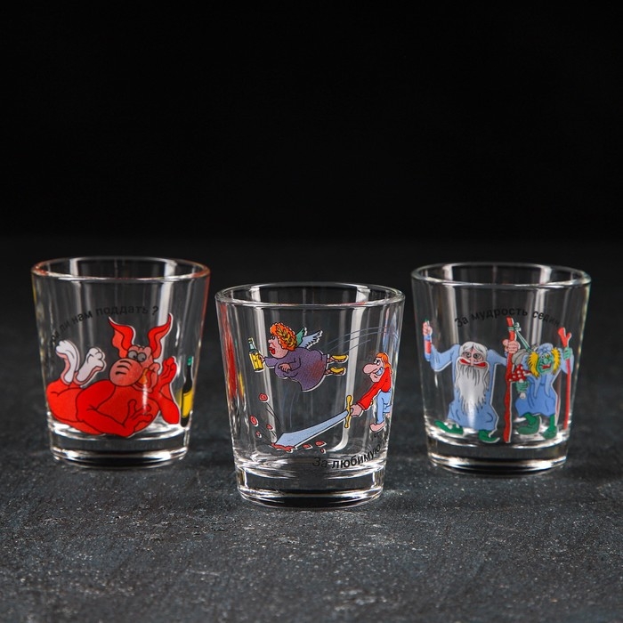 Набор питьевой «Приколы», 7 предметов: графин 500 мл, стопки 50 мл, 6 шт Набор питьевой «Приколы», 7 предметов: графин 500 мл, стопки 50 мл, 6 шт