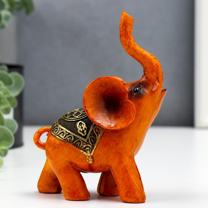 Сувенир полистоун Сувенир полистоун "Слон под дерево с узорами на попоне" 13х5х11 см