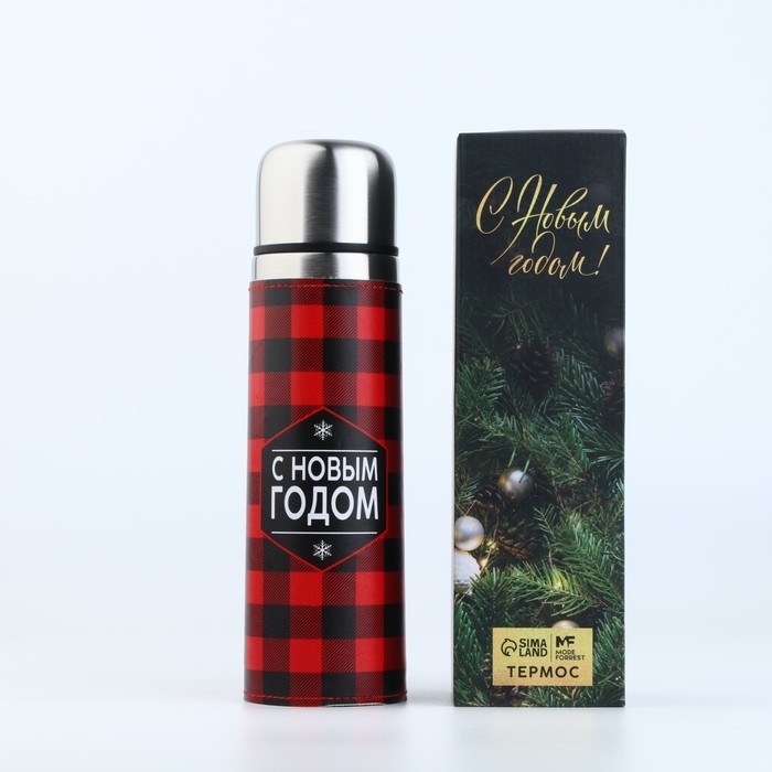 Термос в кожзаме  Термос в кожзаме "С Новым Годом", 500 мл