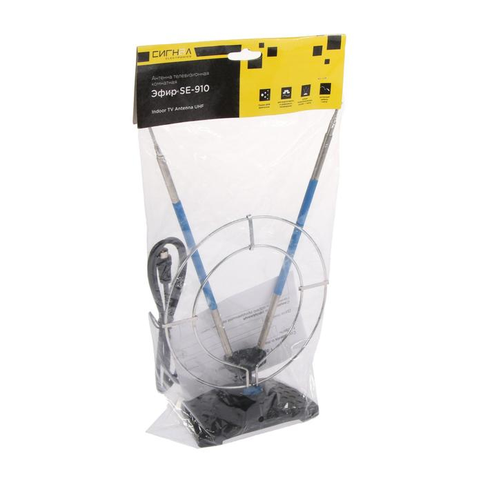 Антенна  Антенна "Эфир" SE-910, комнатная, пассивная, 12 дБи, DVB-T, DVB-T2, цифровая