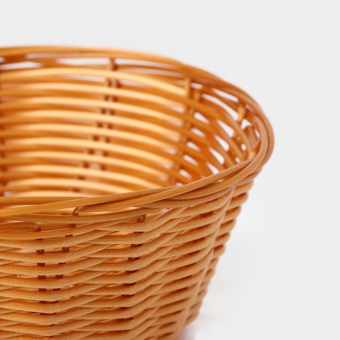 Корзинка для подачи Доляна «Плетёнка», 17×7 см, цвет коричневый Корзинка для подачи Доляна «Плетёнка», 17×7 см, цвет коричневый