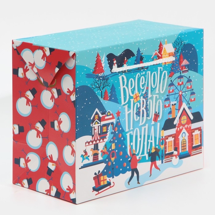 Пакет-коробка «Веселья и Озорства», 23 х 18 х 11 см, Новый год Пакет-коробка «Веселья и Озорства», 23 х 18 х 11 см, Новый год