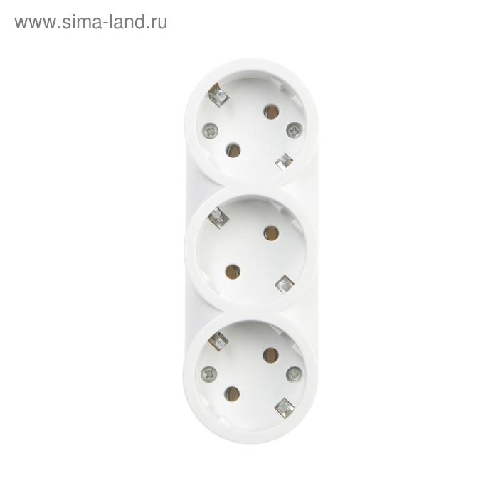Разветвитель 3 розетки, 16А, с з/к, 220 В, белый, розничная упаковка. Разветвитель 3 розетки, 16А, с з/к, 220 В, белый, розничная упаковка.
