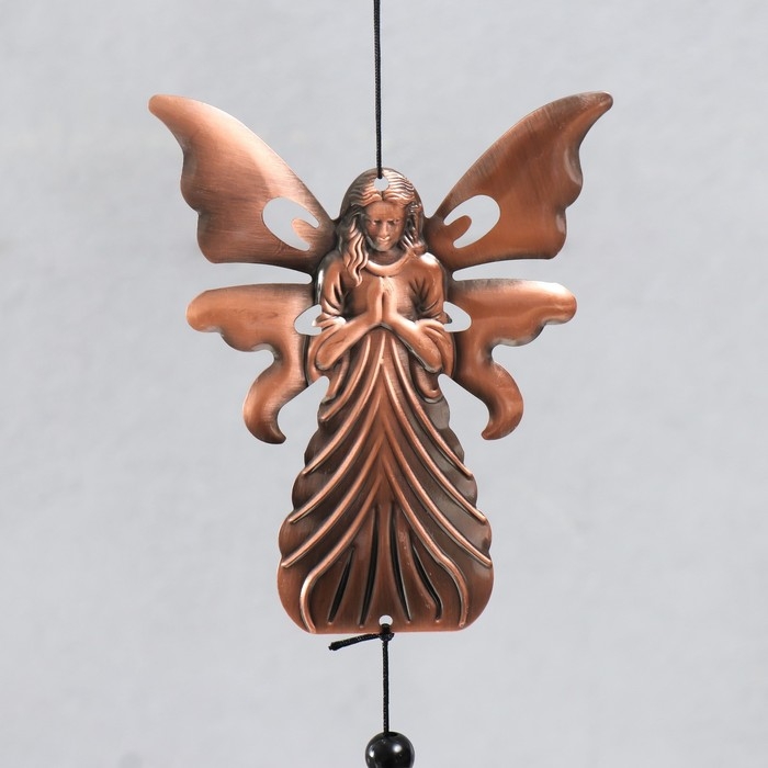 Музыка ветра металл Музыка ветра металл "Молитва ангела" 10 колокольчиков под медь 5х5х55 см