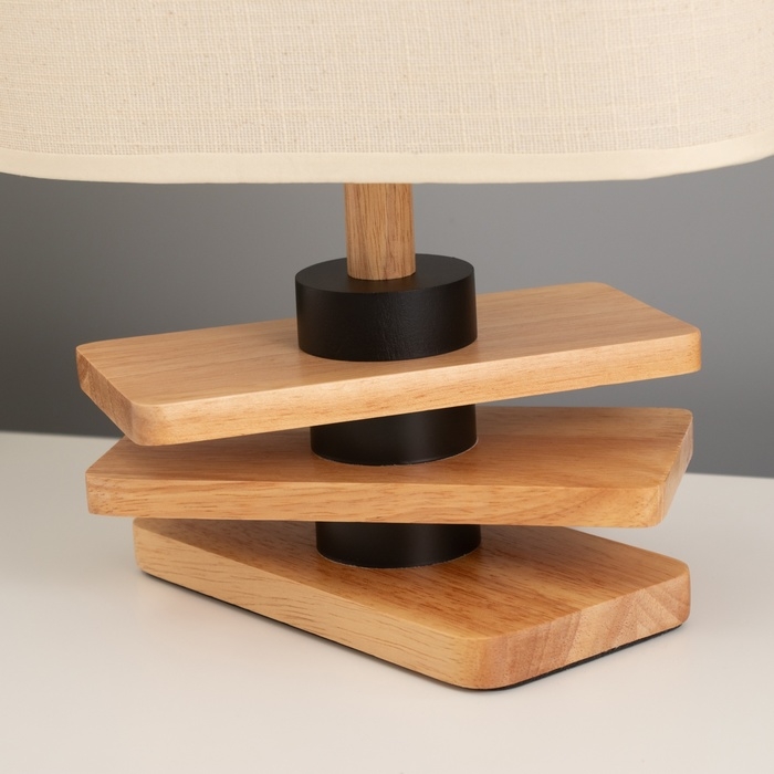 Лампа настольная Лампа настольная "Картер" 1х40Вт Е27 светлое дерево 12х25х33,5см