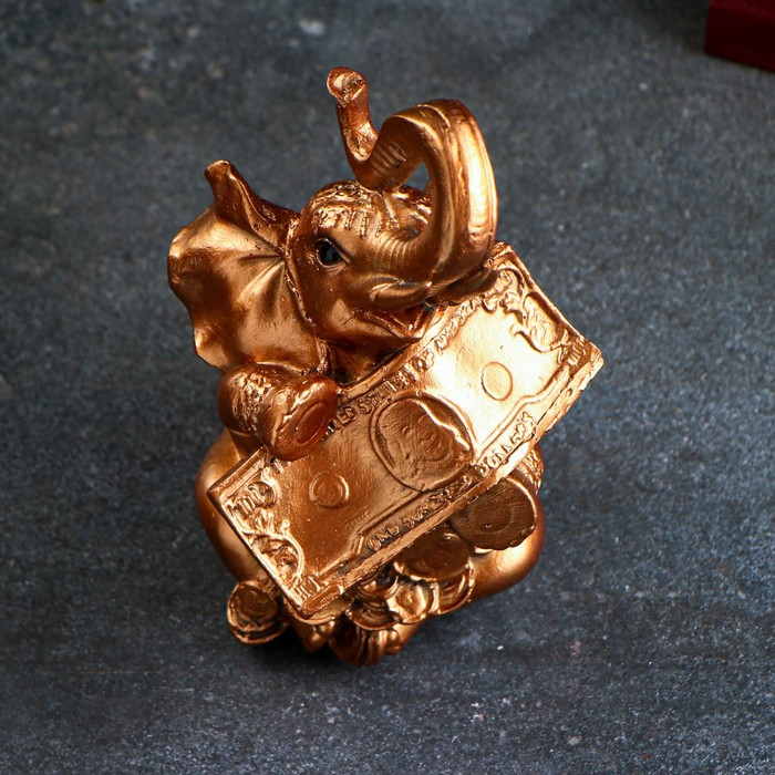 Копилка Копилка "Слон с деньгой" бронза, 14х14х24см
