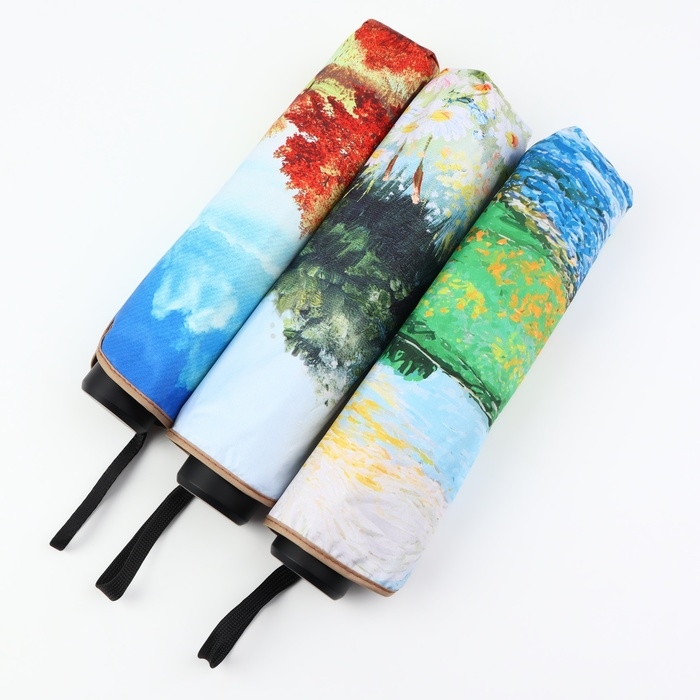 Зонт механический «Пейзаж», эпонж, 4 сложения, 8 спиц, R = 48/55 см, D = 110 см, цвет МИКС Зонт механический «Пейзаж», эпонж, 4 сложения, 8 спиц, R = 48/55 см, D = 110 см, цвет МИКС