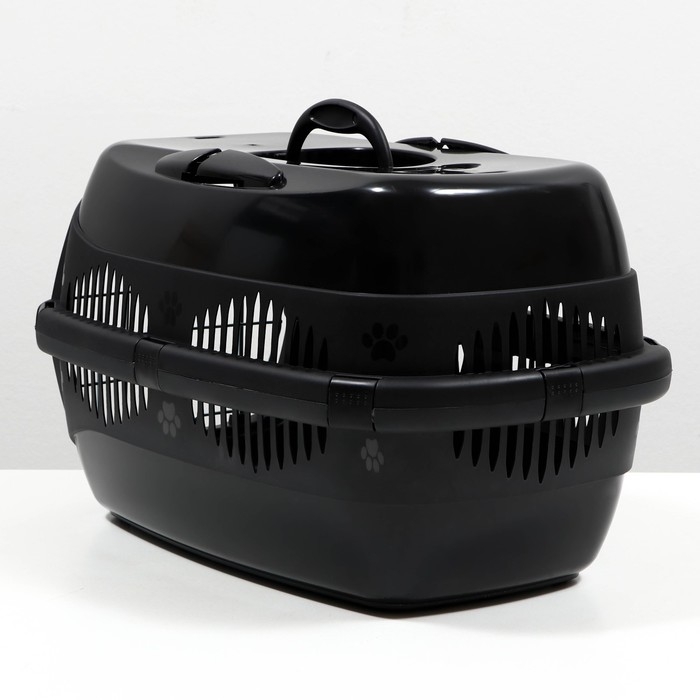 Переноска для животных до 12 кг  Переноска для животных до 12 кг "Пижон" 49х33х32см, металлическая дверь,  черная