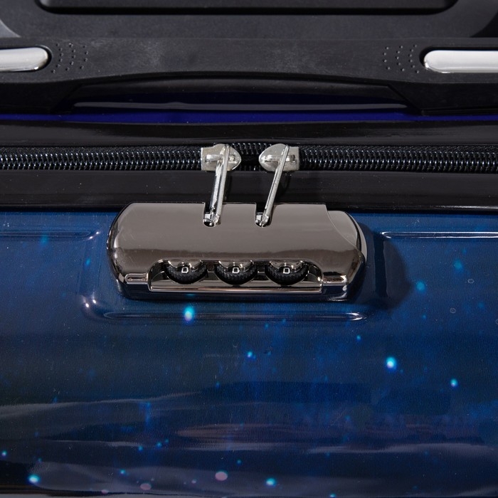 Чемодан детский 41 л (S), отдел на молнии, кодовый замок, 4 колеса, цвет синий Чемодан детский 41 л (S), отдел на молнии, кодовый замок, 4 колеса, цвет синий