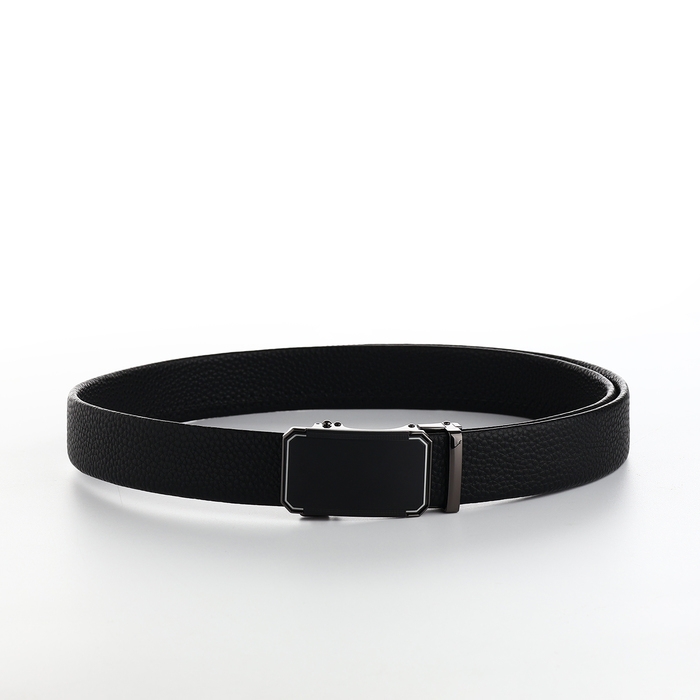 Ремень мужской, ширина 4 см, пряжка автомат, цвет чёрный
